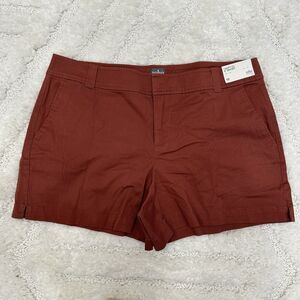 NY&Co SOHO Hampton Shorts 12 Women's Brick Red 4" Khaki Chino NEW